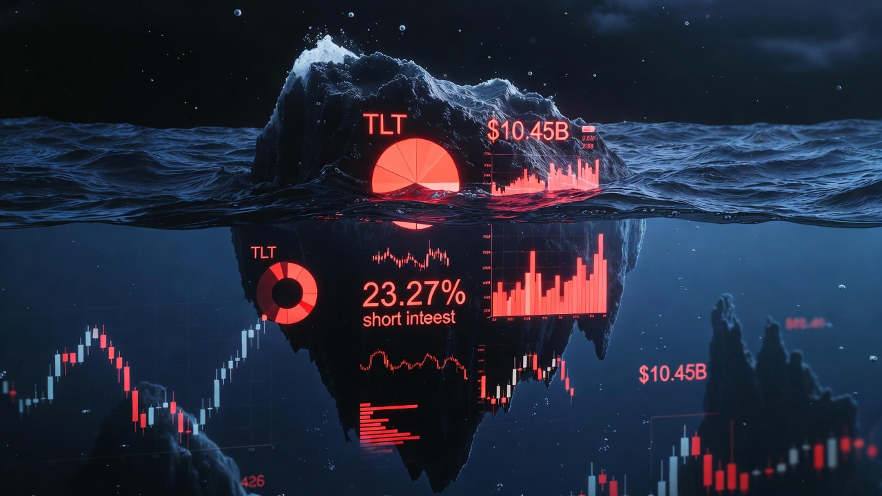 Iceberg chart of short interest in the US bond market, TLT
