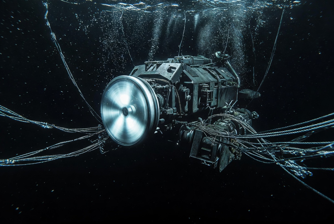 Chinese robotic cutting module with diamond disc for cables at 4,000 meters depth